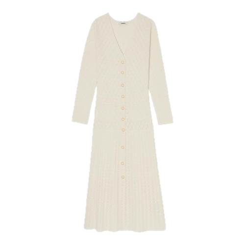 SANDRO女装法式菱格纹花边连衣裙