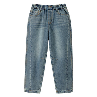 【2025秋冬牛仔裤】安奈儿童装男女童牛仔长裤子柔软莱卡外穿微喇