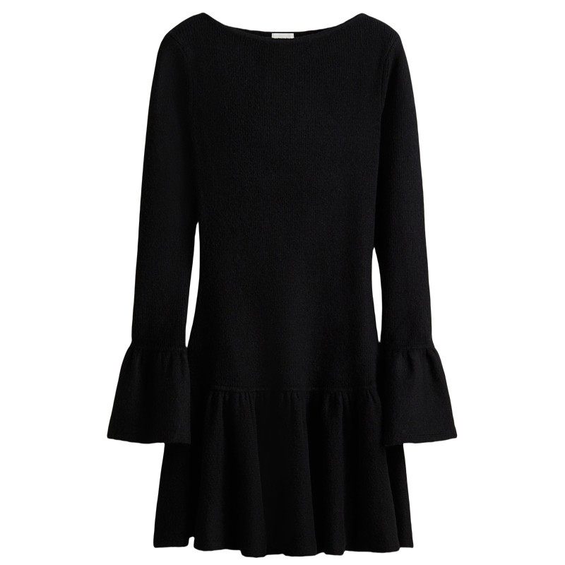 HM冬季女装荷叶边罗纹针织连衣裙1319244,女装/女士精品,连衣裙,淘宝优惠券,粉丝福利购,淘宝优惠卷