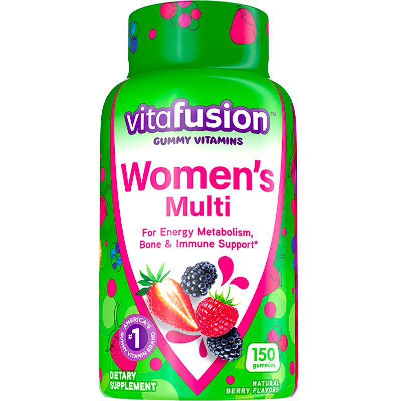 美国vitafusion女士复合维生素综合素b族维生素补钙软糖150粒进口