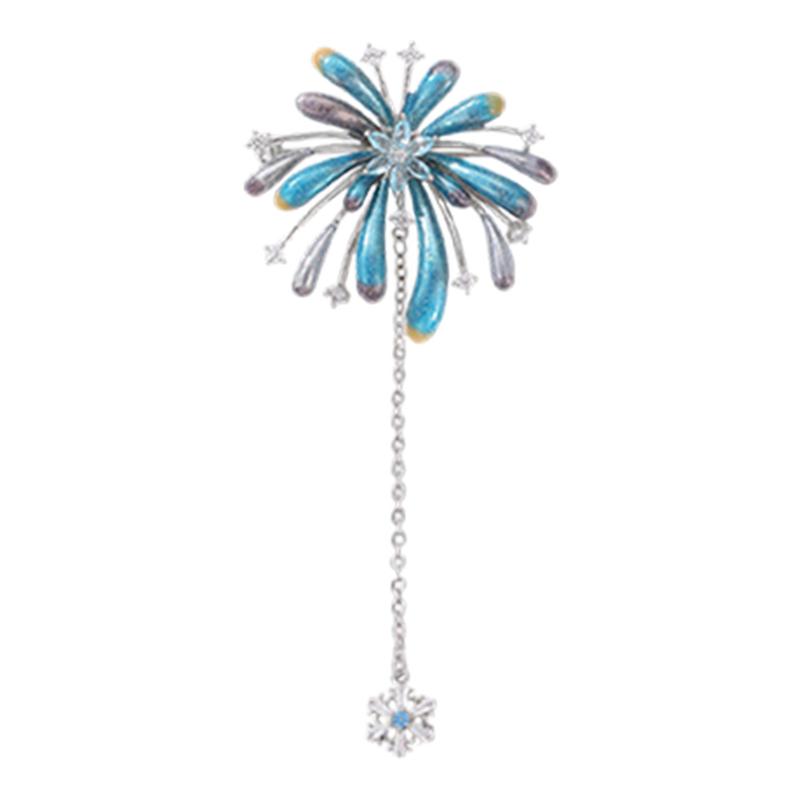 蓝色烟花胸针女轻奢高级感