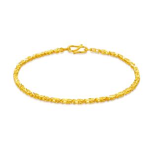 周大生黄金手链素链足金素金手饰手串送女友妈妈老婆节日生日礼物