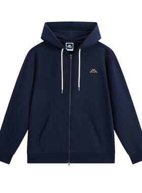 Kappa卡帕男装2025秋季新款时尚百搭纯棉针织连帽外套K0F52MK21