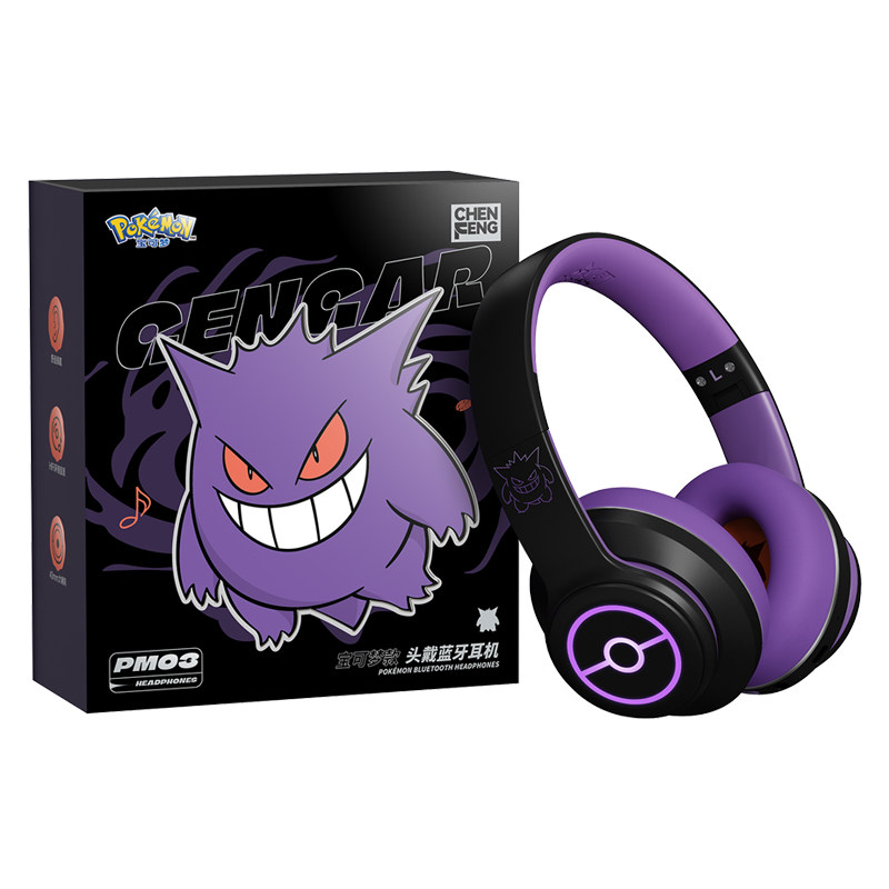 宝可梦PM03耿鬼头戴式蓝牙耳机无线降噪男女运动游戏耳麦2025