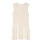 短款 Maje2025春夏女装 针织连衣裙 白色镂空花朵修身 无袖 法式 时尚