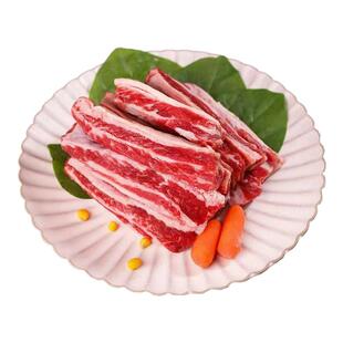原切牛肋条新鲜现切去骨牛肋条肉草原散养黄牛肉冷冻生牛肉可商用
