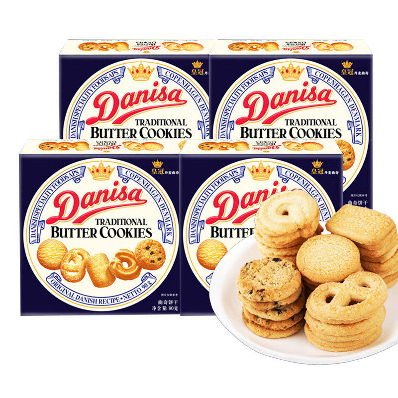 皇冠丹麦曲奇饼干90g葡萄干夹心婚庆喜饼伴手礼茶点零食原装进口,零食/坚果/特产,曲奇饼干,淘宝优惠券,粉丝福利购,淘宝优惠卷