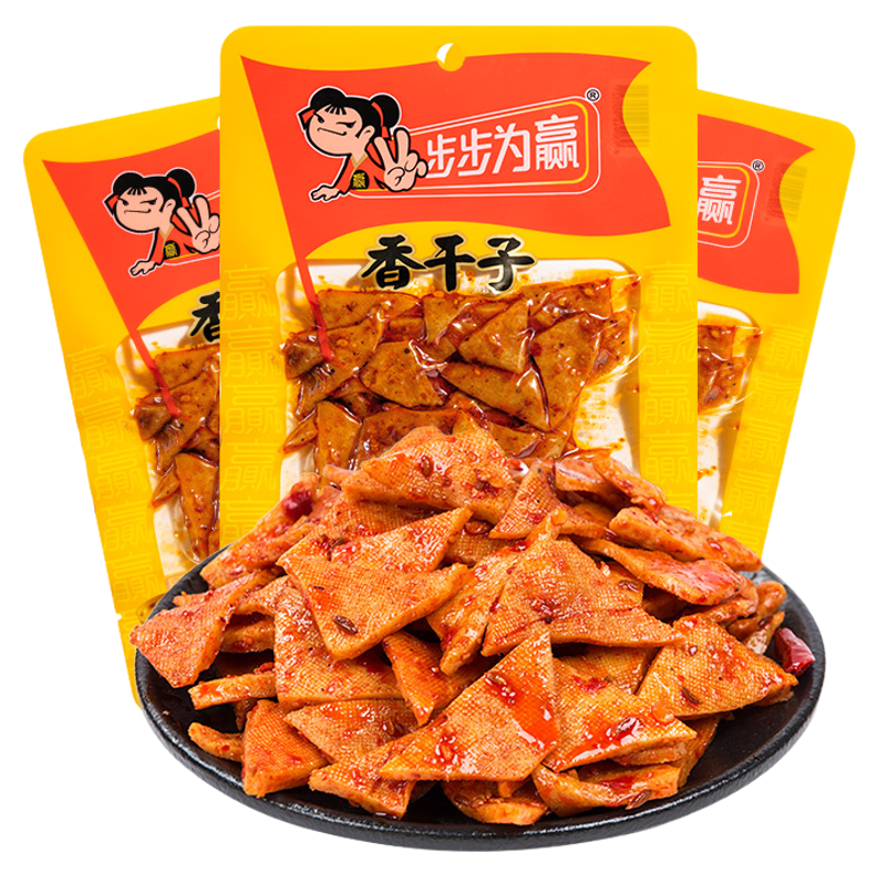 步步为赢香干子麻辣香辣豆皮豆干豆腐干独立大包湖南特产休闲零食