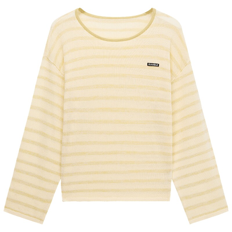 【新品】OCHIRLY欧时力 针织衫2026春莱赛尔亚麻条纹轻薄