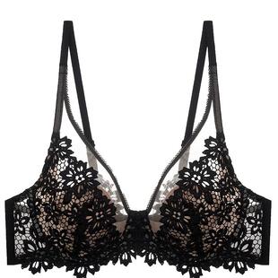 夏娃 大胸显小胸缩胸防下垂软钢圈美背文胸 诱惑全罩杯内衣女薄款