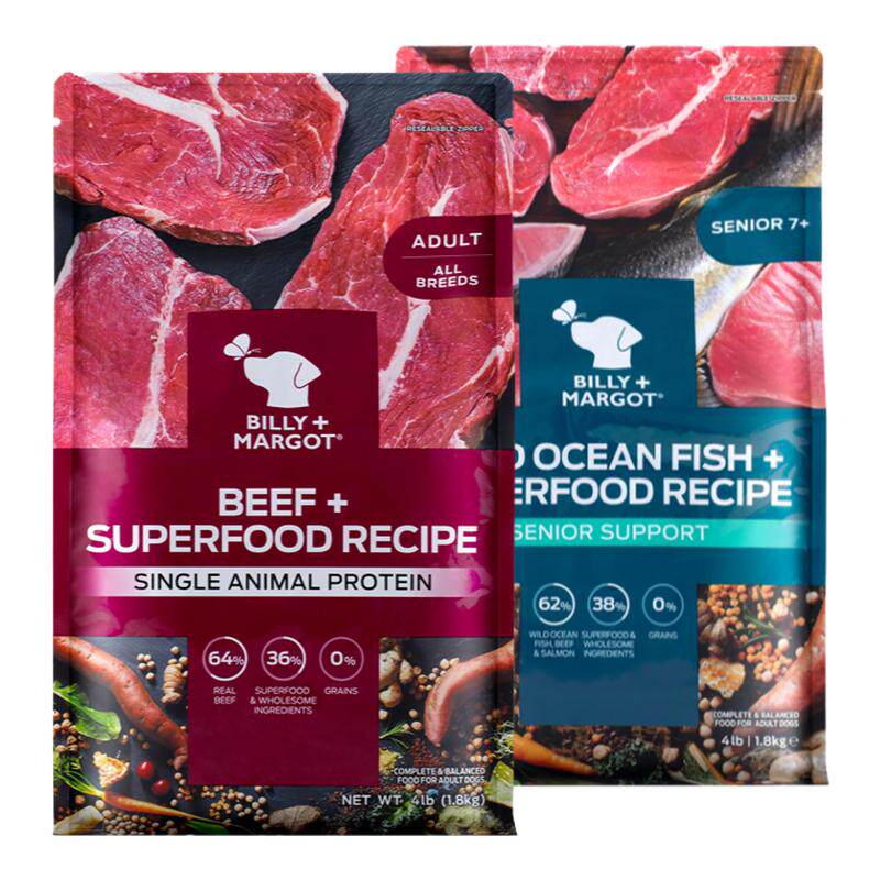 【渠道】比利玛格狗粮牛肉鱼肉袋鼠肉成犬老年犬1.8/9kg澳洲进口