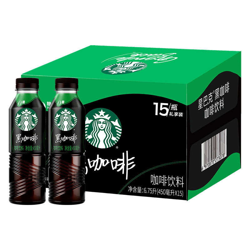 星巴克美式无糖黑咖啡450ml大容量0糖0脂0能量瓶装饮品图片