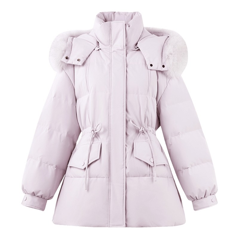 秋水伊人一手长时尚休闲羽绒服2025秋冬新款狐狸毛领收腰保暖外套