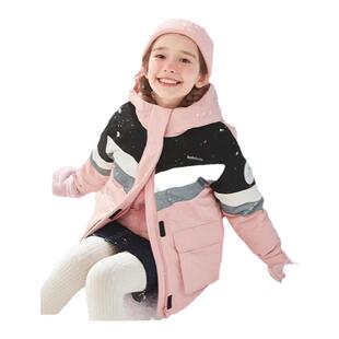 巴拉巴拉女童羽绒服中大童三合一外套儿童短款上衣冬装新款童装潮