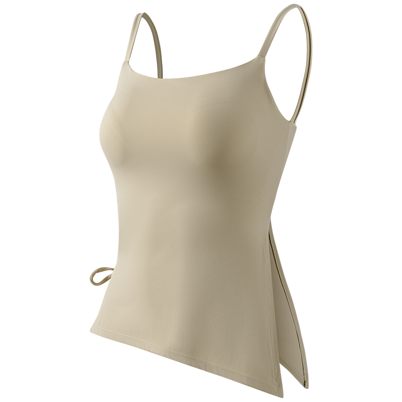 361吊带背心美背带胸垫收褶上衣