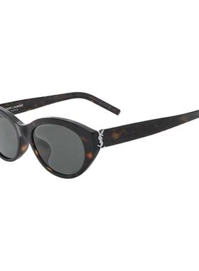 新年礼物YSL圣罗兰墨镜女时尚复古椭圆形全框潮流太阳镜SL M148/F