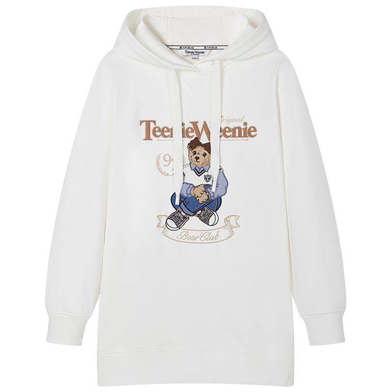 TeenieWeenie小熊奥莱秋季长款连帽卫衣休闲运动上衣女