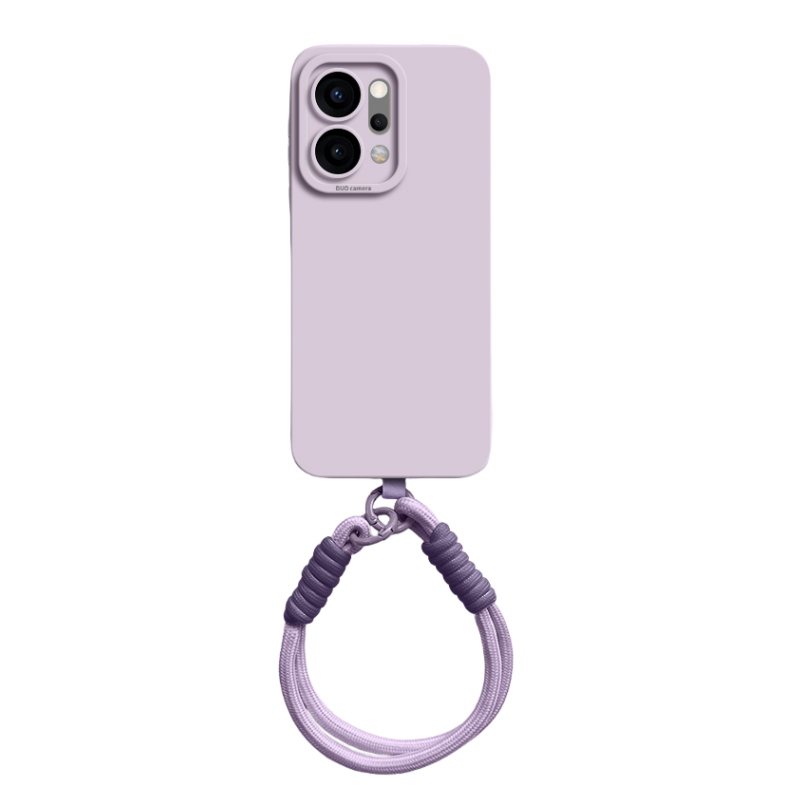 腕带手绳适用oppoReno14手机壳新款reno13斜跨长绳保护套高级感12pro/11/10/9/8全包防摔7液态硅胶男女简约软