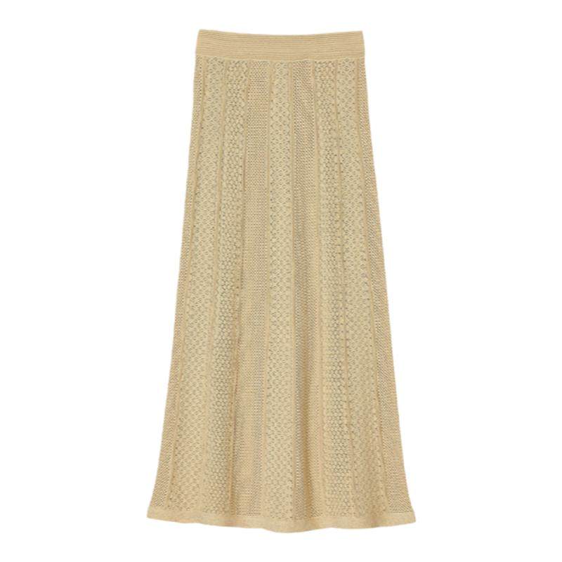 SANDRO2025秋冬女装法式气质金色镂空花纹A字修身高腰针织半裙,女装/女士精品,半身裙,淘宝优惠券,粉丝福利购,淘宝优惠卷