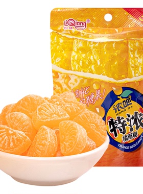 利强浓吧果汁硬糖网红糖橘子芒果味水果造型水果糖办公室学生零食