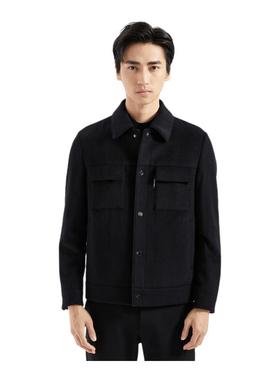 【黑色暗条纹】利郎男装毛呢外套2025冬季新款保暖茄克Q3DYR503