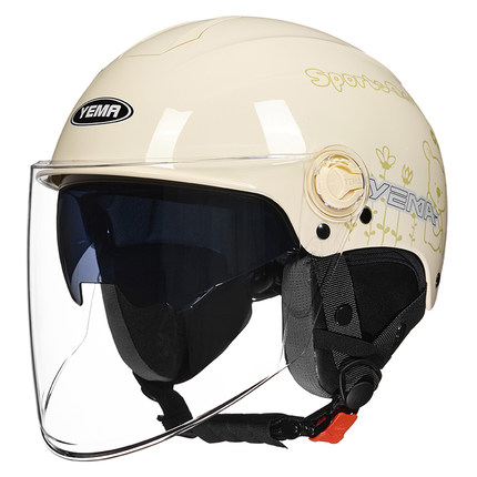 野马3C认证新国标电动摩托车头盔夏季防晒双镜男女半盔四季安全帽