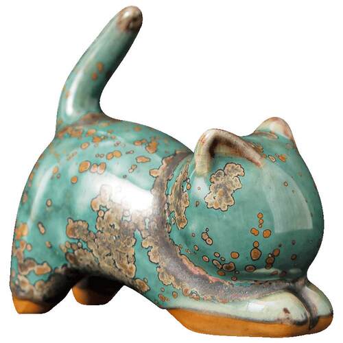品瓷汇钧瓷窑变猫咪茶宠摆件