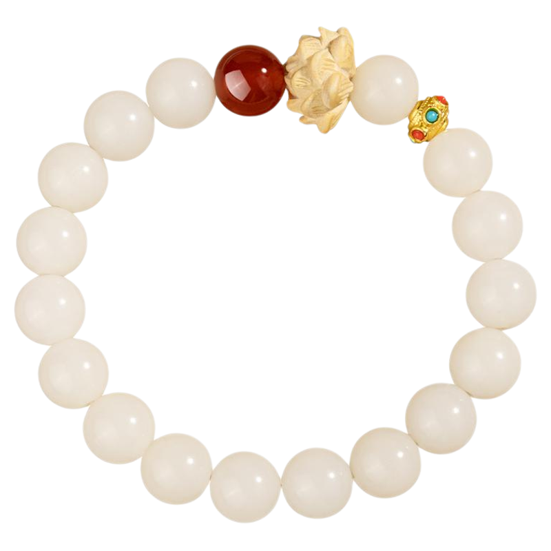 五台山天然白玉菩提手串文玩盘玩