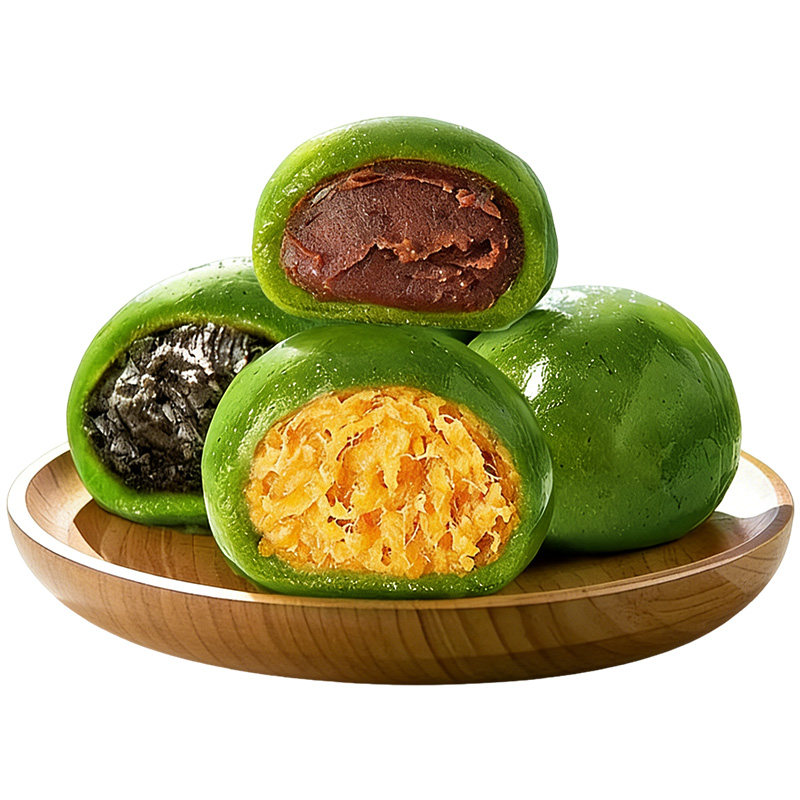 艾草青团蛋黄肉松独立包装手工糕点心糯米糍粑团子清明健康零食品