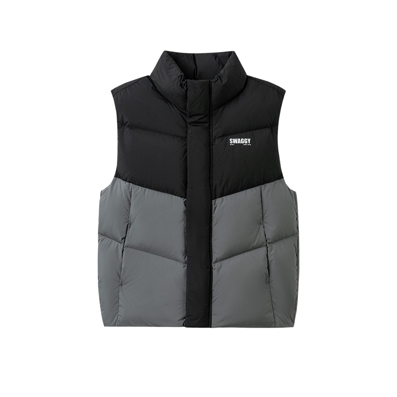 时尚拼接撞色，鸭绒填充，温暖舒适