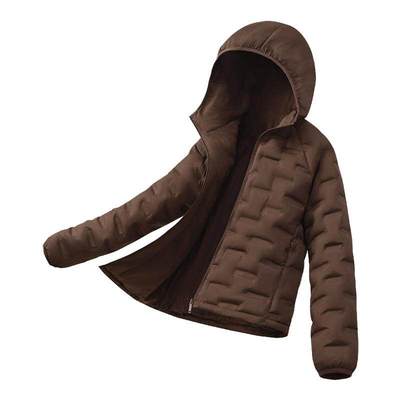 真维斯轻薄连帽棉服压胶无缝棉衣