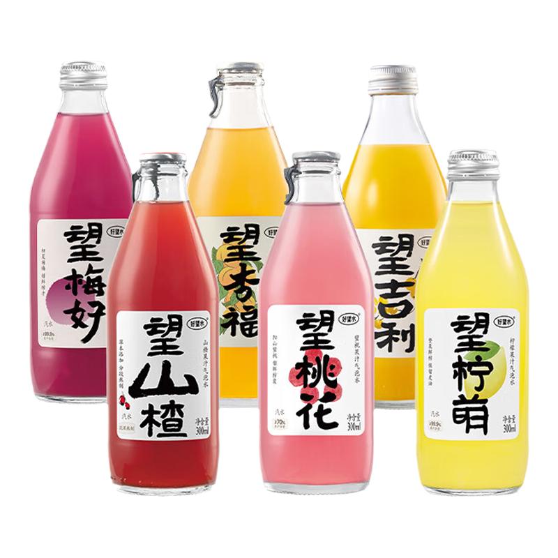 好望水果汁气泡水望山楂汁300ml瓶碳酸饮料草本健康解腻冰镇爽口