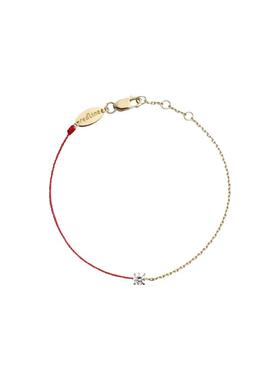 【自营】redline巴黎红绳圆形钻石18k黄金半绳手链手镯手饰送礼物