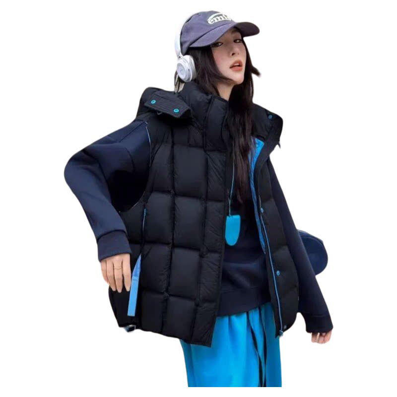 羽绒棉加厚马甲女秋冬小个子