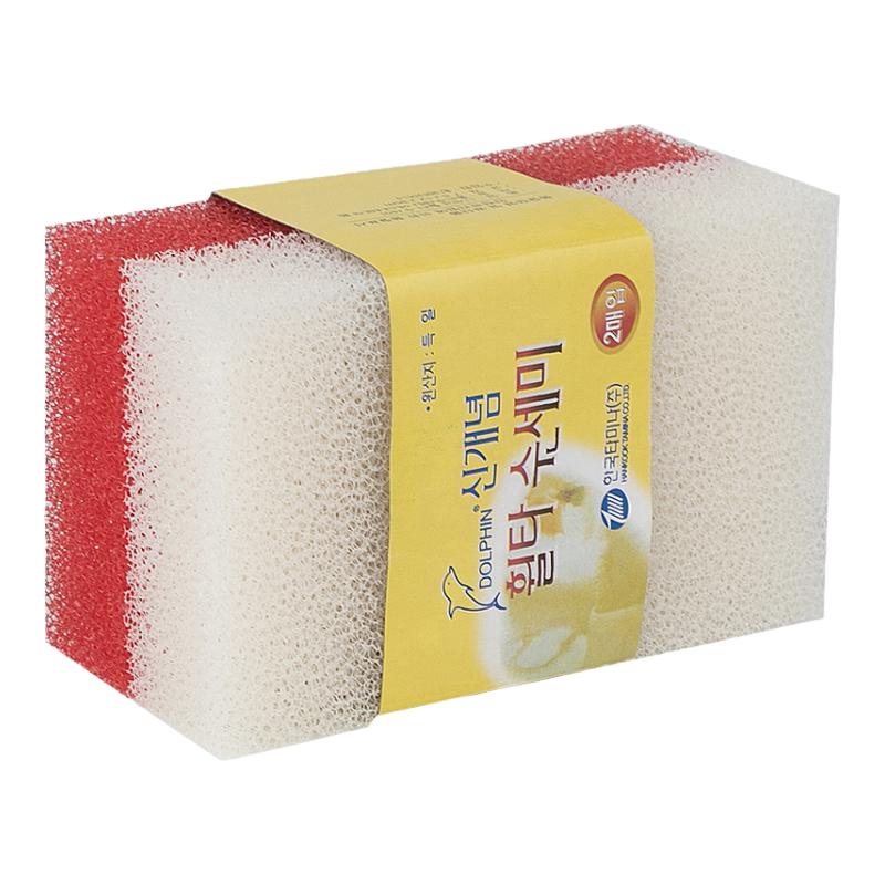 韩国仿丝瓜瓤片粗孔海绵洗碗刷锅神器厨房纤维网清洁去污垢不伤锅
