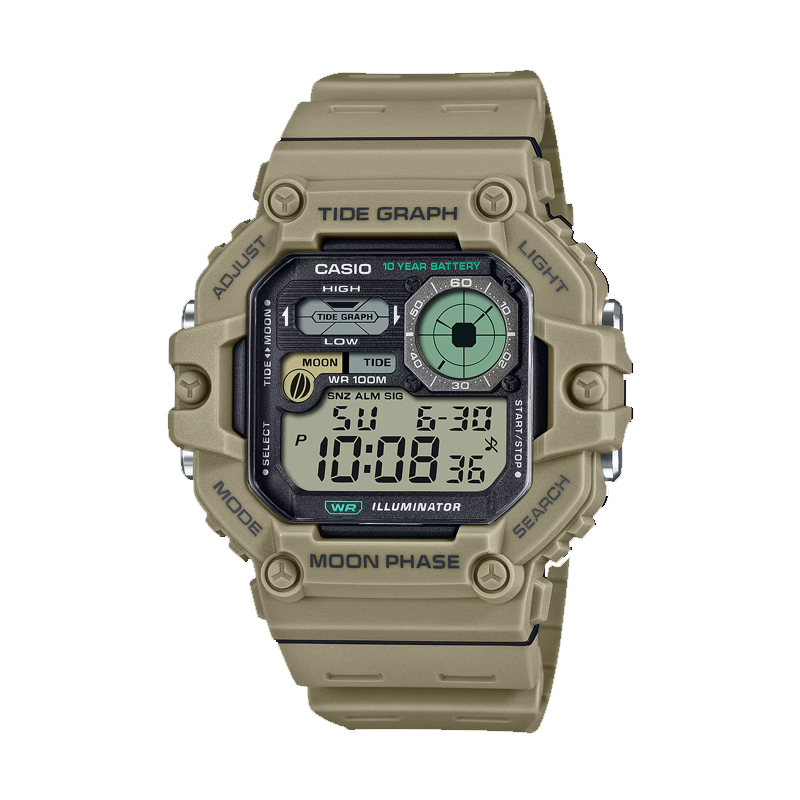 卡西欧100m防水复古小方块运动表