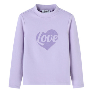 安奈儿童装女童长袖T恤中领针织T恤2025冬双面绒感保暖锁温仿德绒