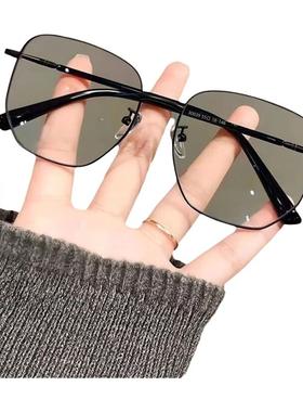 FENCH大框眼镜女防蓝光黑色金属镜架时尚显瘦素颜神器可配度数