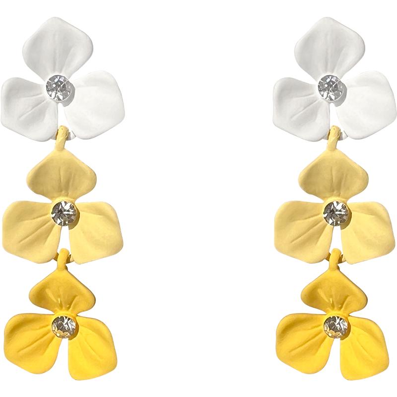 彩色甜美花朵耳钉女小众