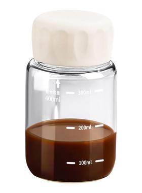 水杯400ml中药液分装瓶便携外带中药杯可微波炉加热带盖玻璃杯子