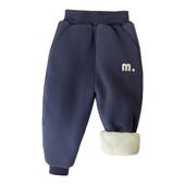 冬三层夹棉男童女童加厚外穿宝宝保暖裤 儿童棉裤 加棉卫裤 一条过冬