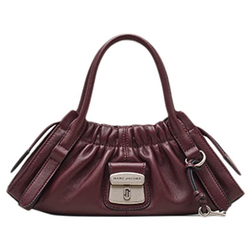 【季末折扣】MARC JACOBS/莫杰 CRISTINA 中号皮质织物褶皱肩背包