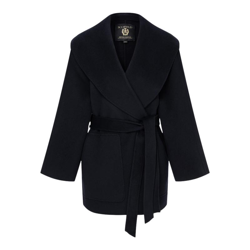 Scofield女慵懒浴袍款双面呢大衣