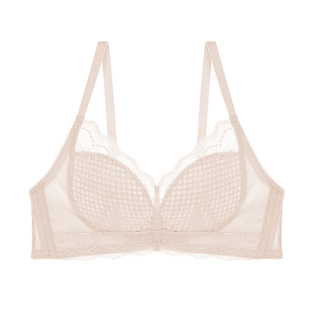 爱美丽内衣无钢圈大胸包容显小洞洞杯蕾丝薄杯全罩杯文胸IM17AWS1