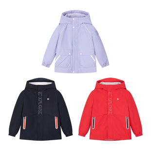 水孩儿儿童外套三防加绒秋冬装2025新品大童男童宝宝女童工装风衣