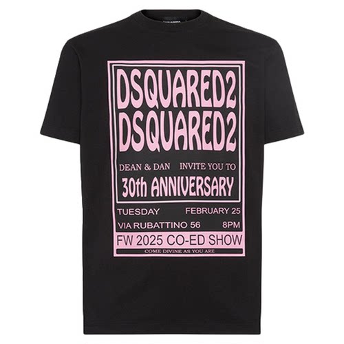 DSQUARED2/D2次方 男士时尚圆领T恤短袖上衣