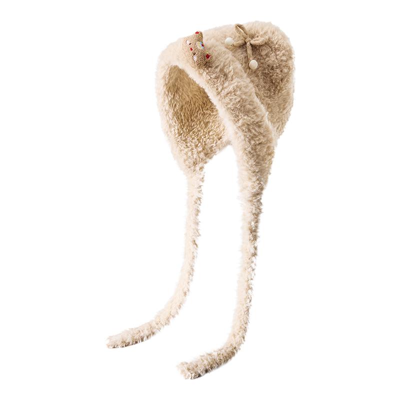 畹町毛绒萌耳少女感显脸小针织帽