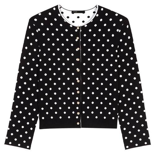 Maje休闲波点针织开衫外套