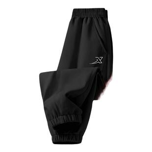 特步儿童加绒运动裤男女童卫裤秋冬季保暖三防科技密热绒休闲裤