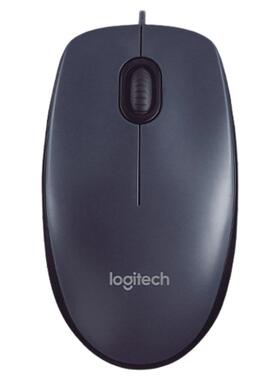 罗技M90有线鼠标台式笔记本电脑家用办公游戏左右手通用对称M100R